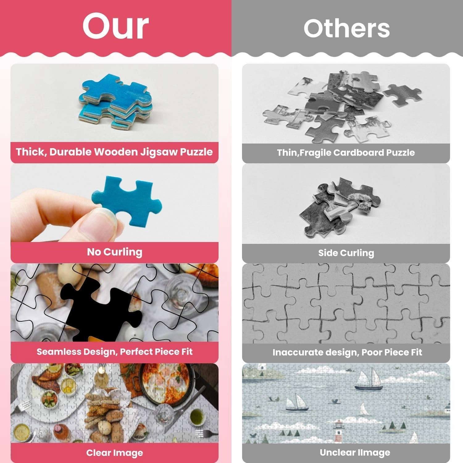 Wooden Puzzles Various Mediterranean Dishes Wines Served Restaurant Table Jigsaw Puzzles for Adults 500 Pieces Impossible Puzzle Challenging Puzzle Educational Toys Decompression Game