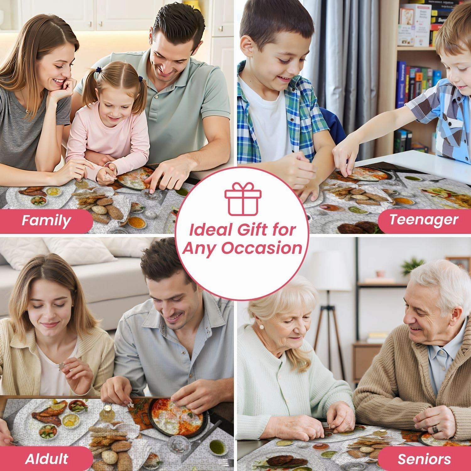 Wooden Puzzles Various Mediterranean Dishes Wines Served Restaurant Table Jigsaw Puzzles for Adults 500 Pieces Impossible Puzzle Challenging Puzzle Educational Toys Decompression Game