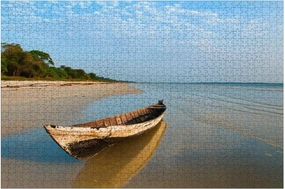 Wooden Puzzles View Traditional Fishing Canoe Beach Island Jigsaw Puzzles for Adults 1000 Pieces Impossible Puzzle Challenging Puzzle Educational Toys Decompression Game