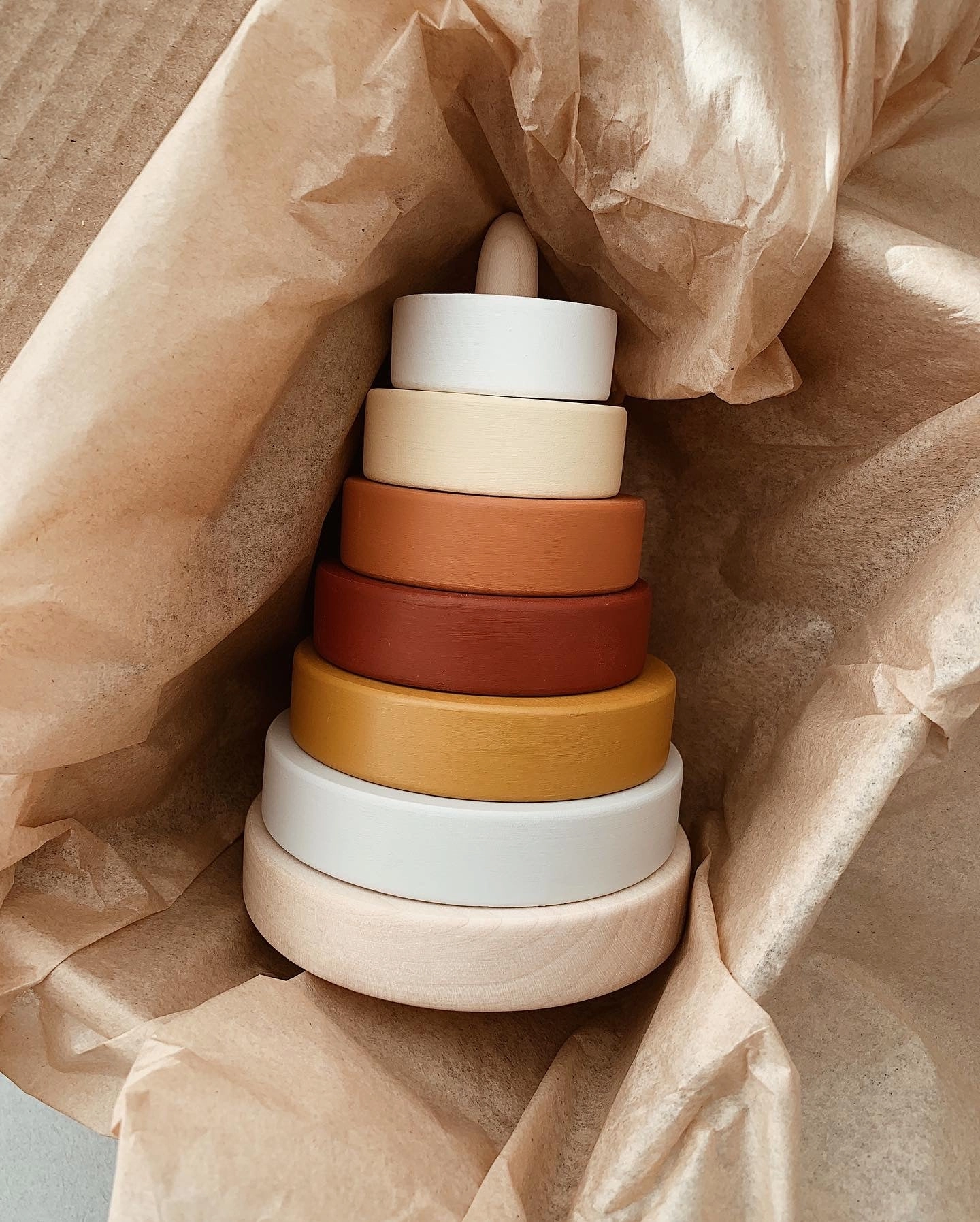 Wooden stacking pyramid - Custom colour choice