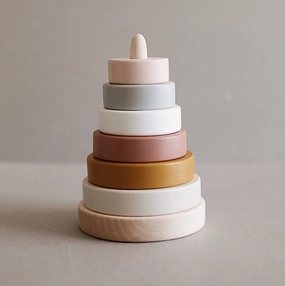 Wooden stacking pyramid - Custom colour choice