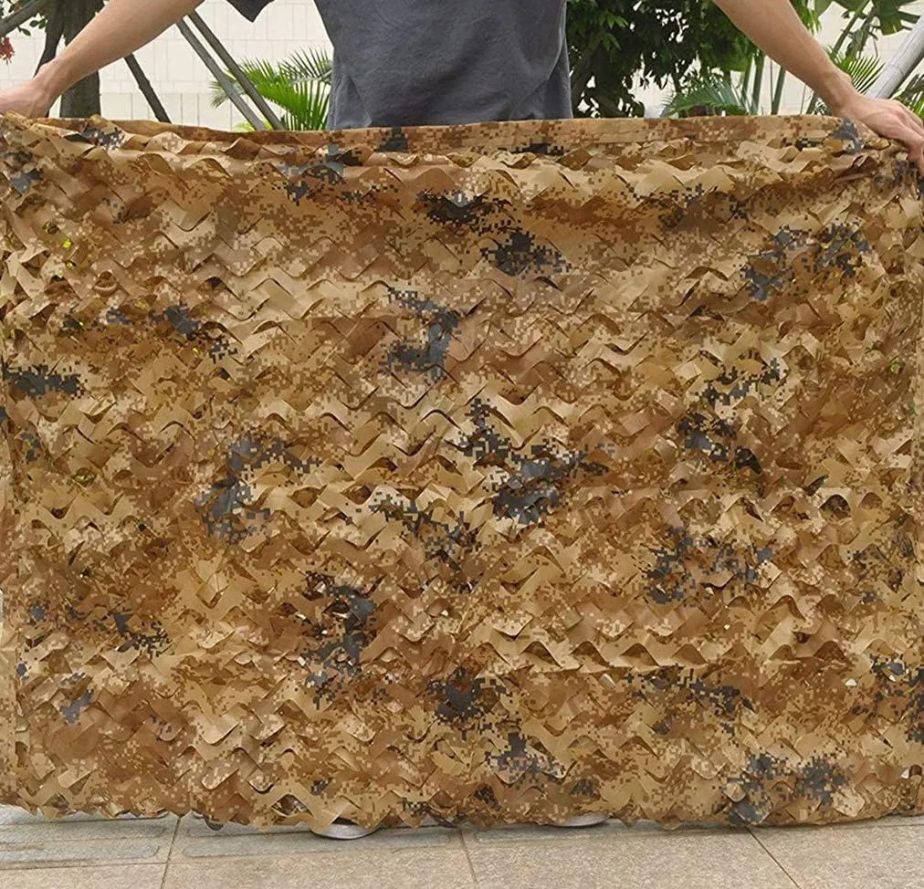 Woodland Camouflage Netting, Desert Camo Netting Blinds UV Resistant Shade Military Sunscreen Nets for Camping Hunting Shooting Blinds Hide Party Decorations