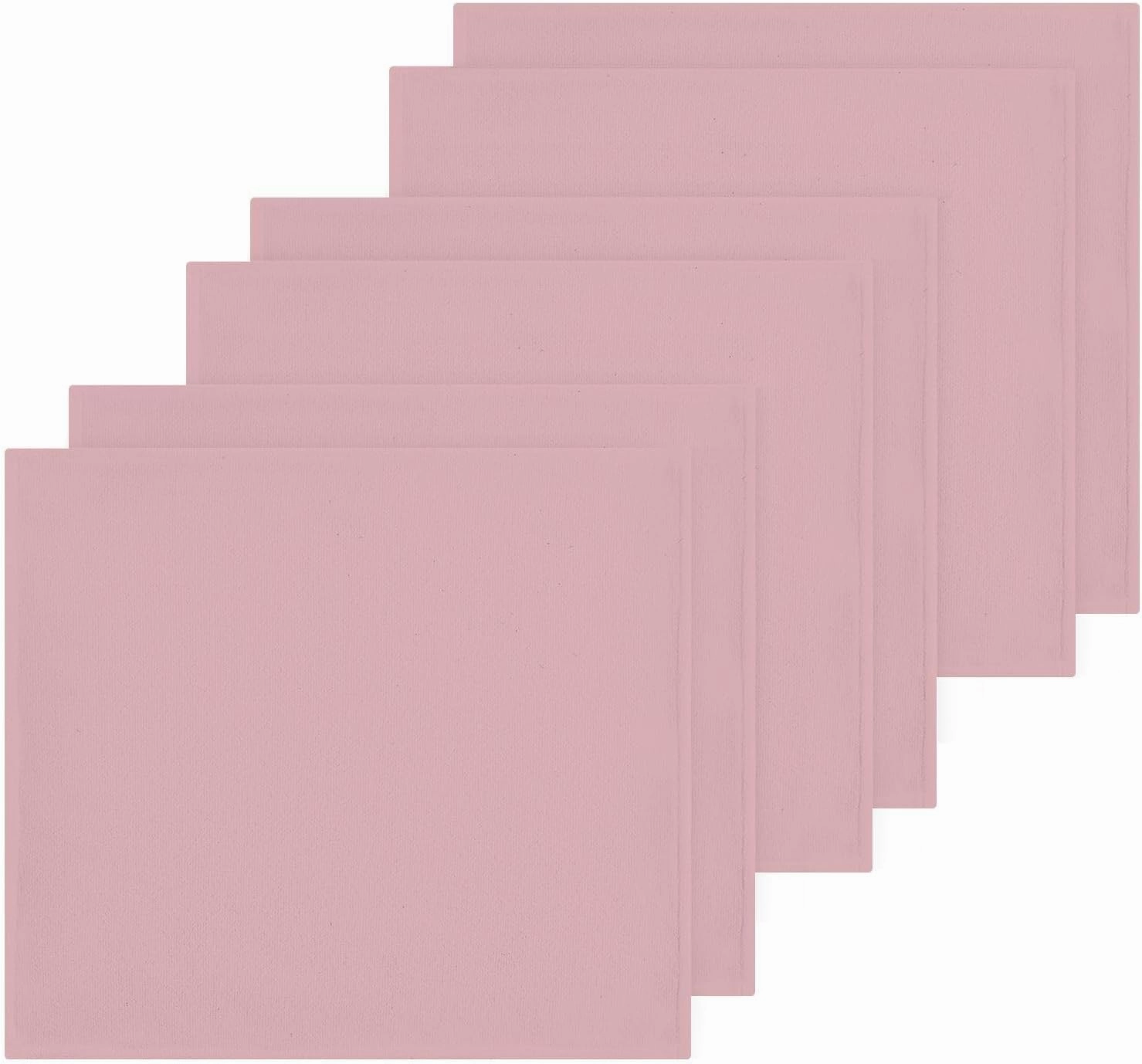 xigua Plain Bright Pink Solid Color Washcloths Towels, Highly Absorbent and Soft Cotton Face Cloths, 6 Pack Quick Dry Wash Cloths - 12 X 12 Inches