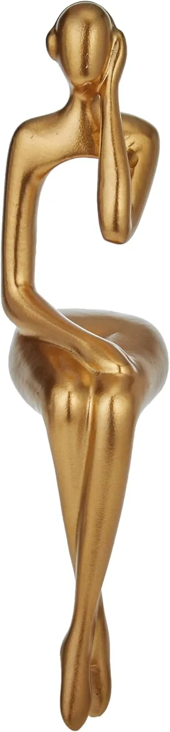 XINXUAN Gold Statue Home Decor - Modern Bookshelf & Desk Decor - 3 Piece Set
