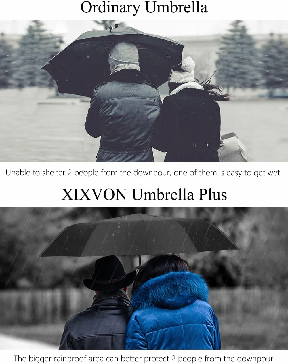 XIXVON Umbrella Pro | UPF 50  99% UV Protection, Reflective Safety Strip, Sturdy Windproof, Travel Portable, Automatic | Reverse Folding Umbrella