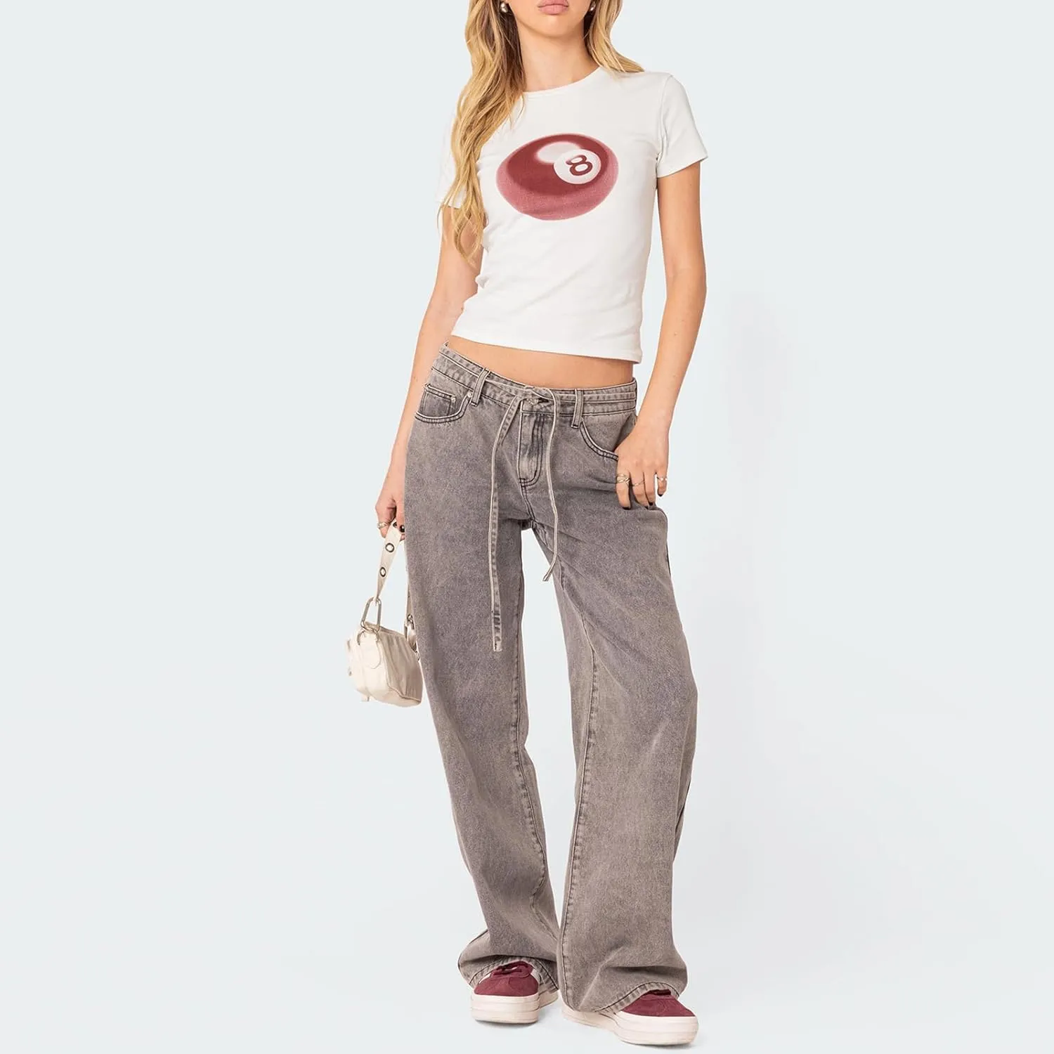 Y2k Baby Tees Women Graphic Print T- Shirt Summer Short Sleeve Slim Fit Crop Top Aesthetic Clothes