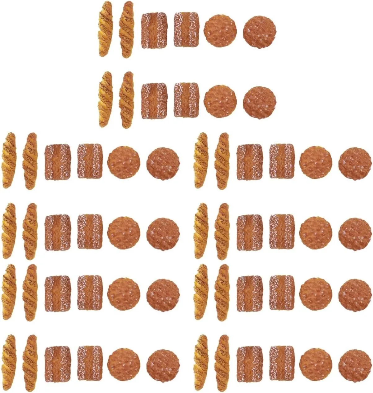 Yardwe 60 Pcs Miniature Dollhouse Bread Decorations, Resin Lifelike Dessert Bread Props for 1:12 Mini House Kitchen Scene Model, Play Food Ornament for Dollhouse Decor