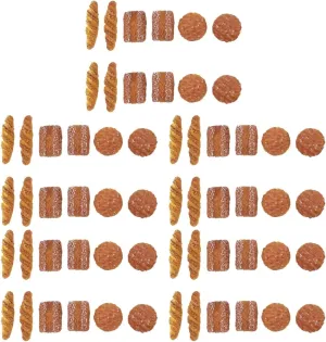 Yardwe 60 Pcs Miniature Dollhouse Bread Decorations, Resin Lifelike Dessert Bread Props for 1:12 Mini House Kitchen Scene Model, Play Food Ornament for Dollhouse Decor