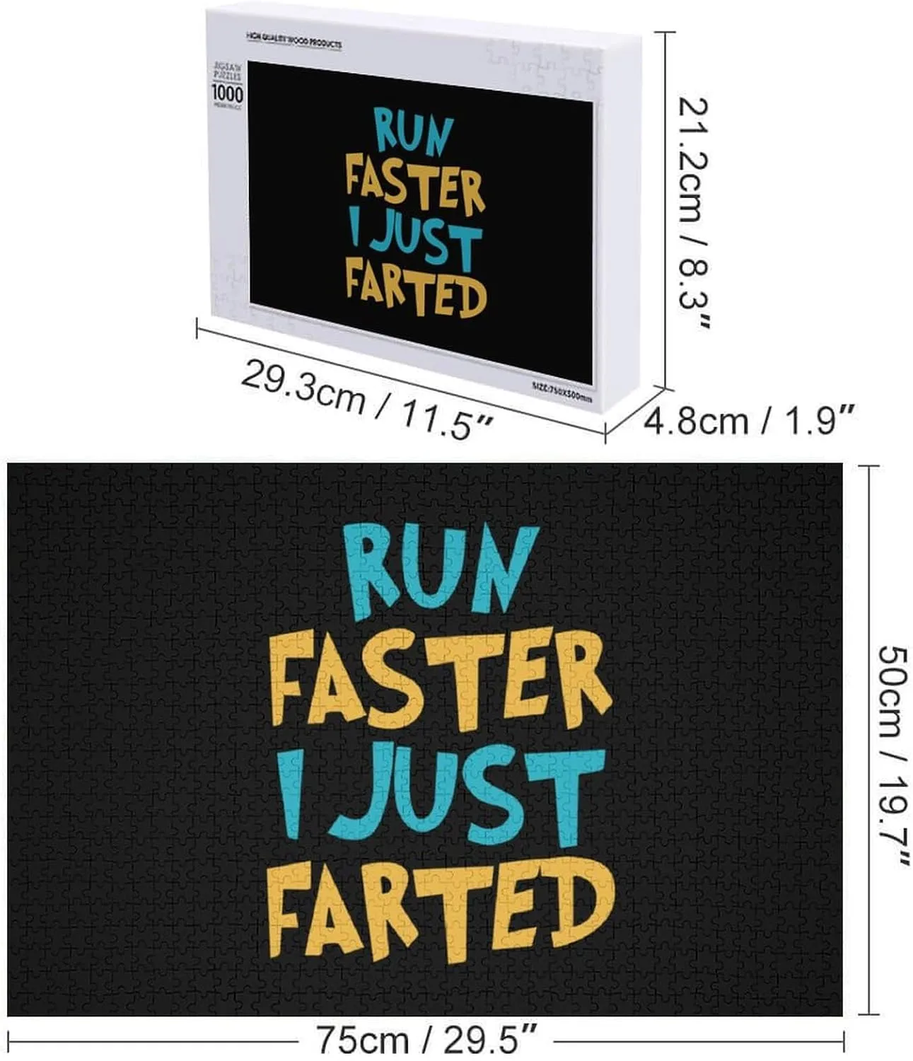 Yepp I Just Farted Funny Wooden Jigsaw Puzzles for Adult with Box Home Living Room Decor Artwork