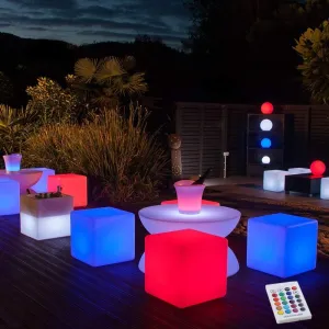 YESIE 16-Inch Cordless LED Cube Chair Light,Detachable Easy Charging,Remote Control Side Table,Accent Lava Lamp,16 RGB Colors Tesseract Cube Mood Lamp for Adult