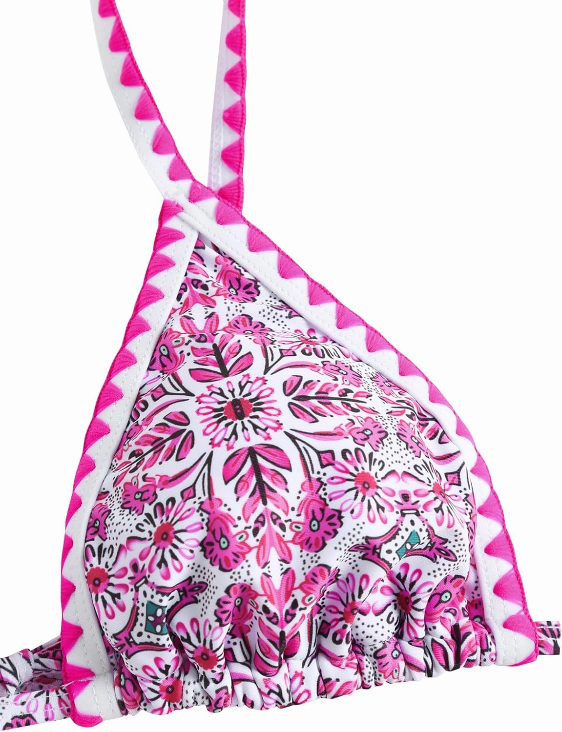 ZAFUL Women's Swimsuits Boho Floral Print String Thong Bikini Set Sexy High Cut Swimwear Bathing Suit