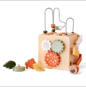 Zinkomens 5-in-1 Activity Busy Cube. Montessori Toy for Children Ages 3 . Baby Bead Maze, Colorful Blocks and Educational playset.