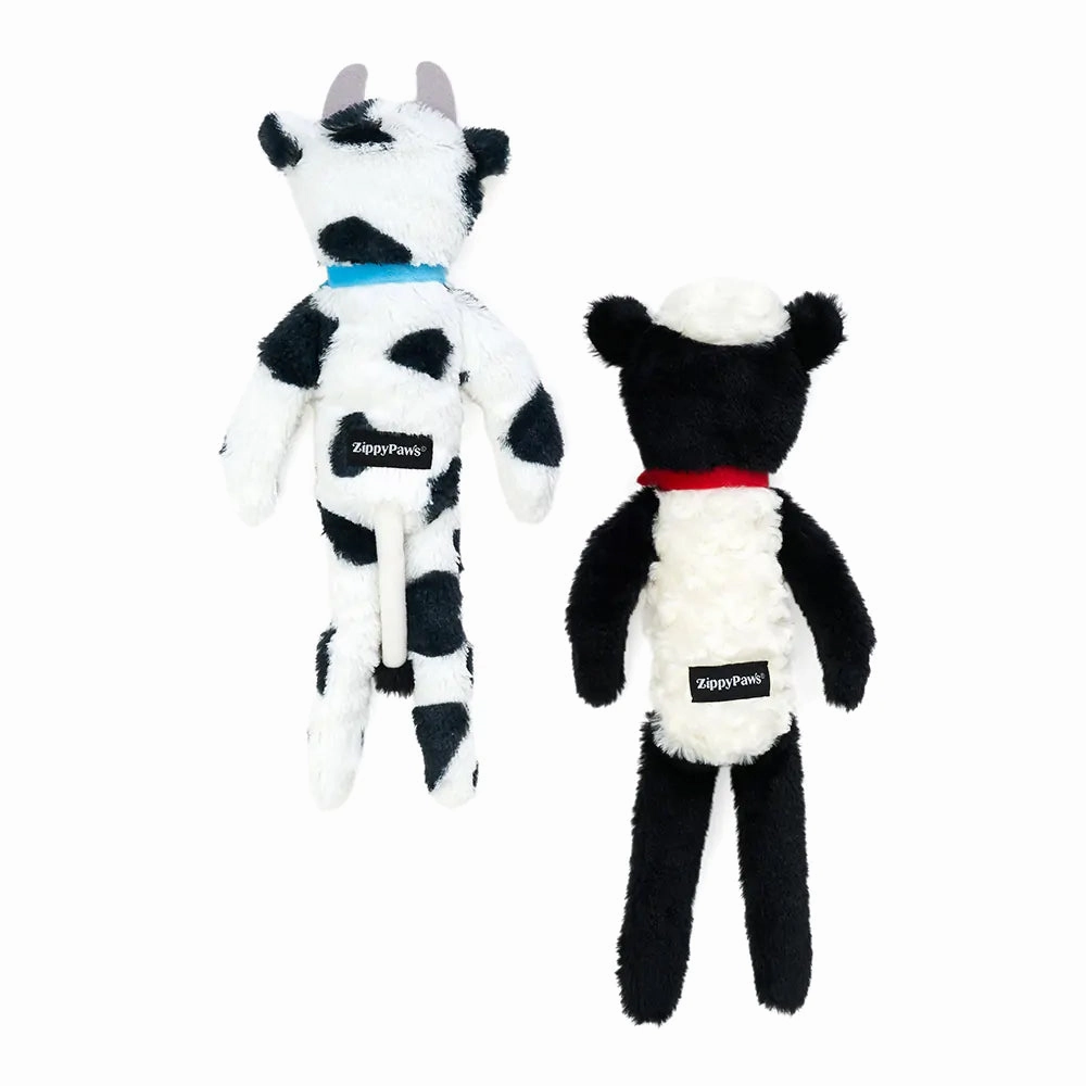 Zippy Paws Fluffy Peltz - Cow and Sheep 2 Pack