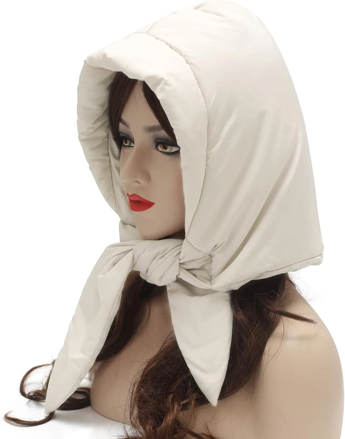 ZLYC Women Winter Down Hat Windproof Hooded Scarf Soft Warm Balaclava Skull Cap Beanie Hat
